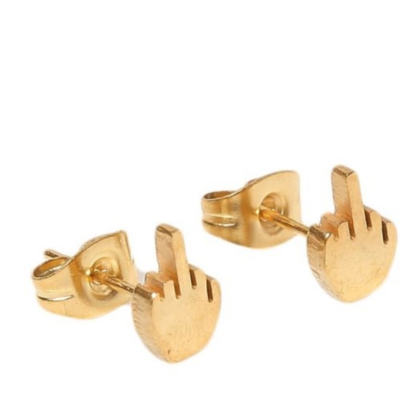 5/$24 ♥️ Pair of Middle Finger Post Earrings - Picture 3 of 8